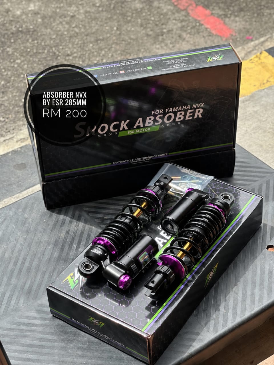 ABSORBER NVX 155 V1 V2 BY ESR | 285mm 🇲🇾🏁